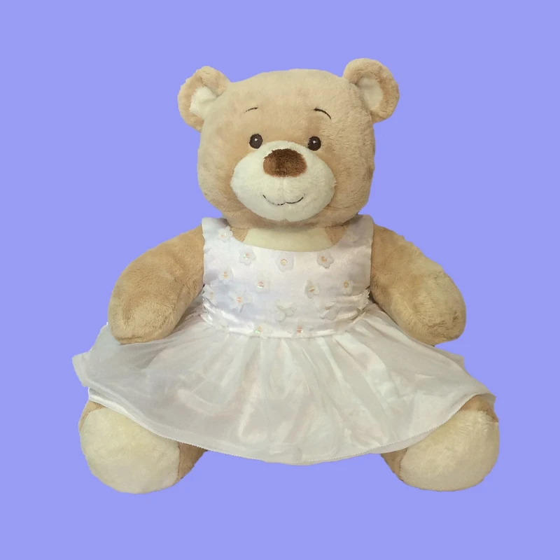 عروسک طرح خرس تدی مدل Build a Bear Wedding Dress کد SZ9/592 ارتفاع 31 سانتی‌متر