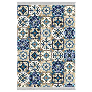 فرش پارچه‌ای دفه مدل فرشینه هازان مخمل طرح فانتزی کد 3129