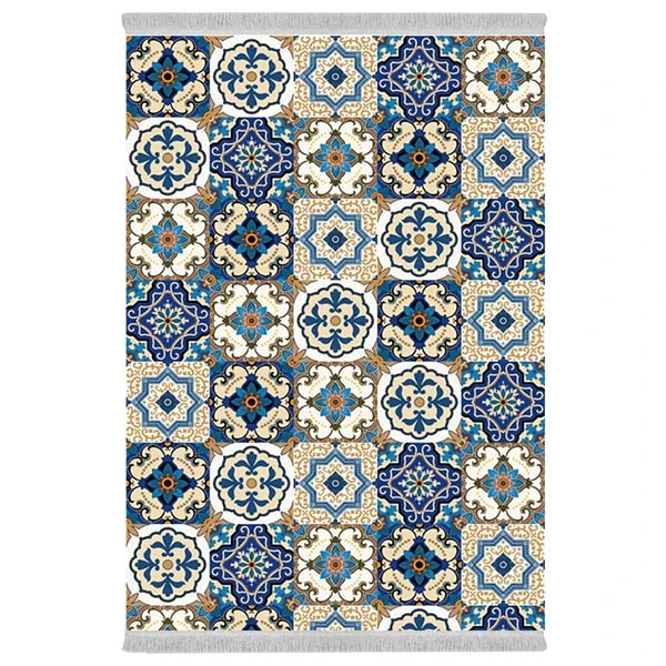 فرش پارچه‌ای دفه مدل فرشینه هازان مخمل طرح فانتزی کد 3129