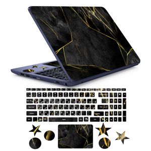 نقد و بررسی استیکر لپ تاپ راتیانا مدل black golden marble 04 مناسب برای لپ تاپ 15 تا 17 اینچ به همراه برچسب حروف فارسی کیبورد توسط خریداران