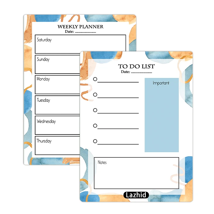 تخته وایت برد لاژید مدل برنامه ریزی سایز 14x18 سانتی متر مجموعه 2 عددی