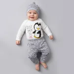 ست 3 تکه لباس نوزادی طرح پنگوئن کد 003