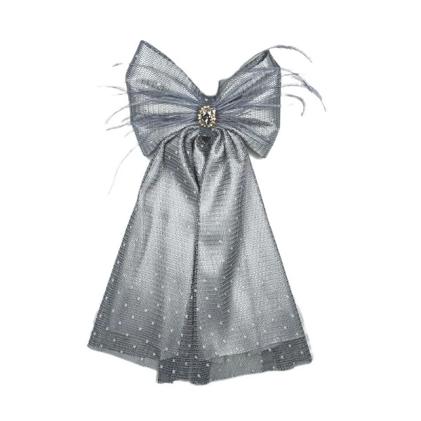 گیره مو دخترانه مدل پاپیون مجلسی نگین دار کد 2079