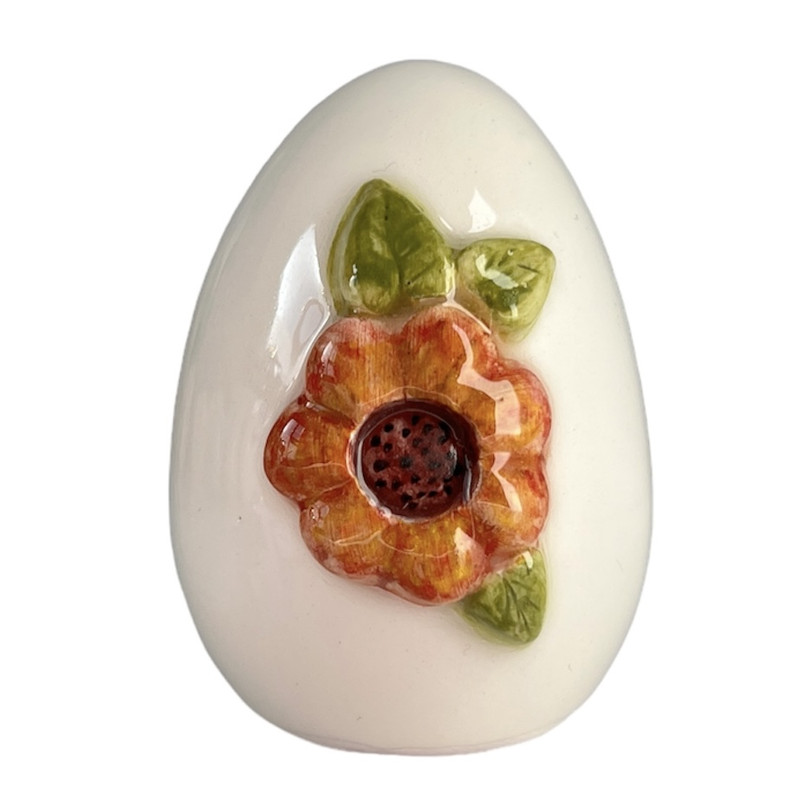 تخم مرغ سرامیکی مدل گل برجسته هفت پر