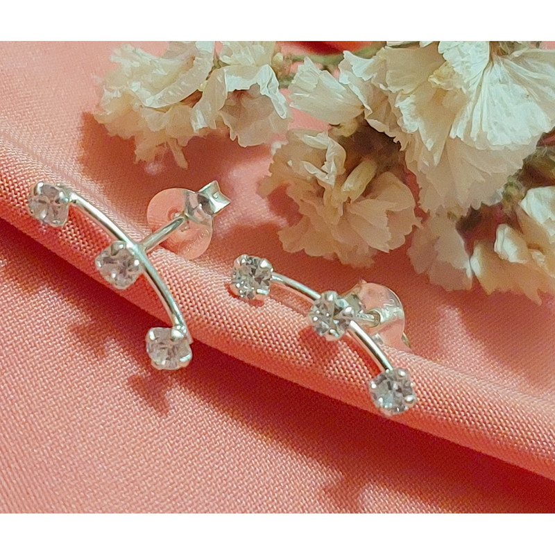 گوشواره نقره زنانه آی ام مدل خوشه گوشواره نقره زنانه آی ام مدل خوشه