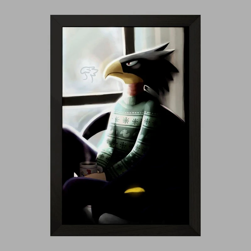 تابلو خندالو مدل مرد کلاغی انیمه آکادمی قهرمان من  کد 16131