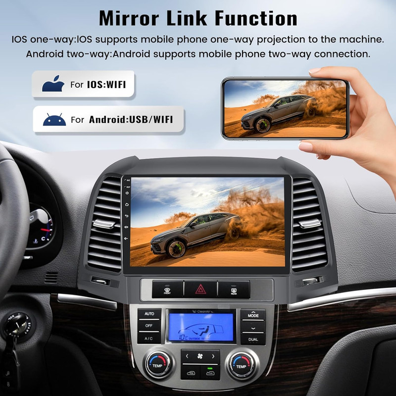 پخش کننده تصویری خودرو مدل Burmester مناسب برای سانتافه