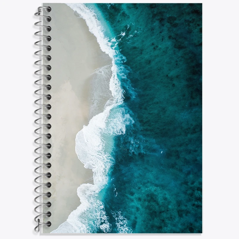 دفتر زبان 50 برگ خندالو مدل دو خط طرح دریا کد F1284