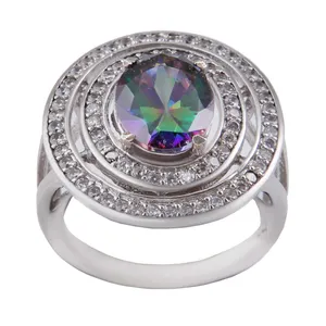 انگشتر نقره زنانه بازرگانی میلادی مدل الکساندریت تراش جواهری رکاب رادیوم کد AWR_1270