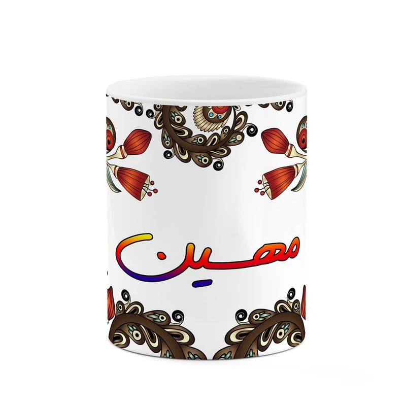 ماگ کاکتی مدل اسم مهسین طرح سنتی گل و بته کد mgh47796