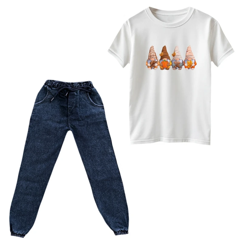 ست تی‌شرت و شلوار پسرانه مدل کوتوله ها کد 2