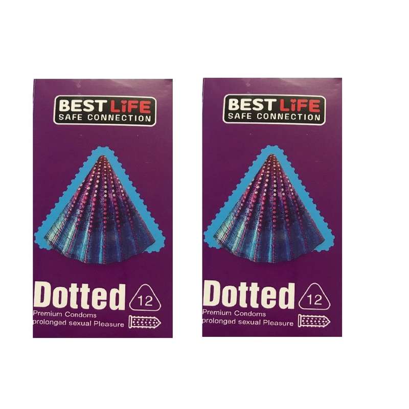 کاندوم بست لایف مدل Dotted مجموعه 2 عددی