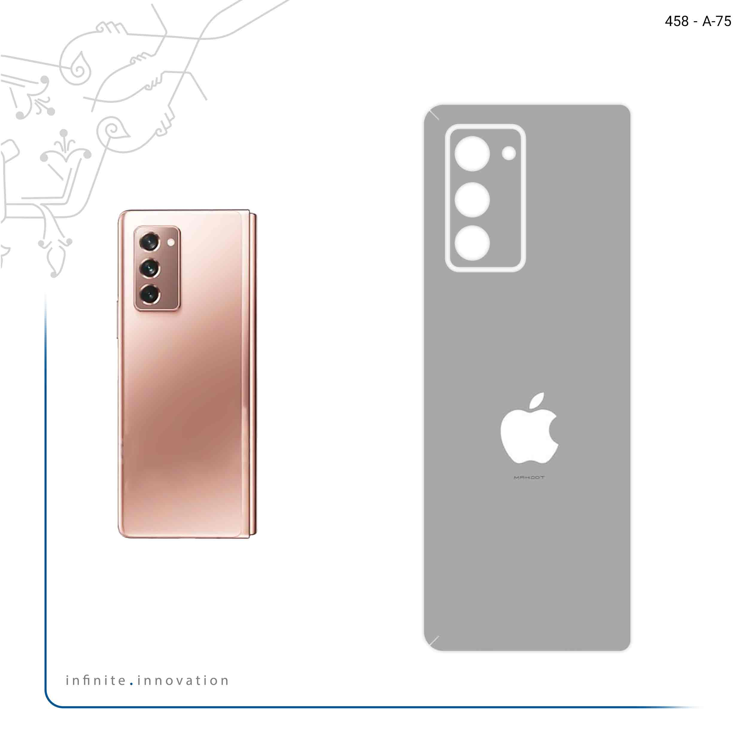 برچسب پوششی ماهوت مدل Apple مناسب برای گوشی موبایل سامسونگ Galaxy Z FOLD 2