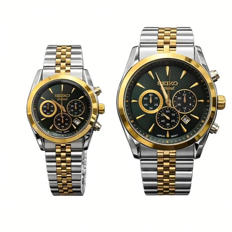 ست ساعت مچی عقربه‌ای کوارتز زنانه و مردانه سیکو مدل 1015