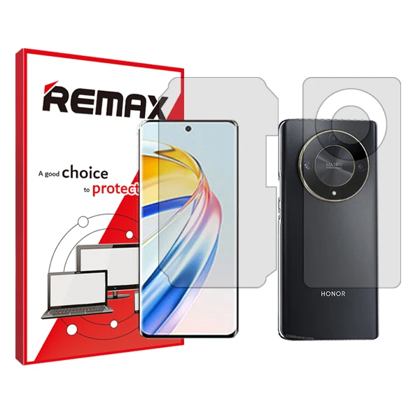 محافظ صفحه نمایش شفاف ریمکس مدل HyGEL مناسب برای گوشی موبایل آنر X9b به همراه محافظ پشت گوشی
