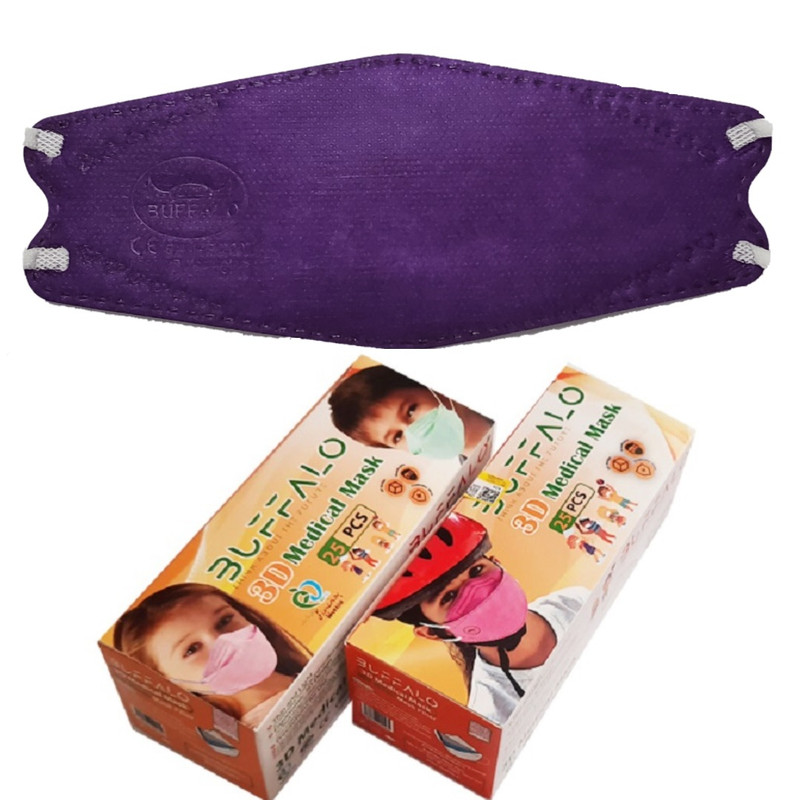 ماسک تنفسی کودک بوفالو مدل 4 لایه سه بعدی بسته 25 عددی