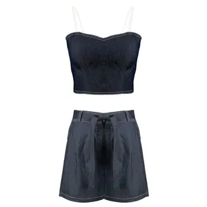 ست نیم تنه و شلوارک زنانه مدل لی کد AK1042