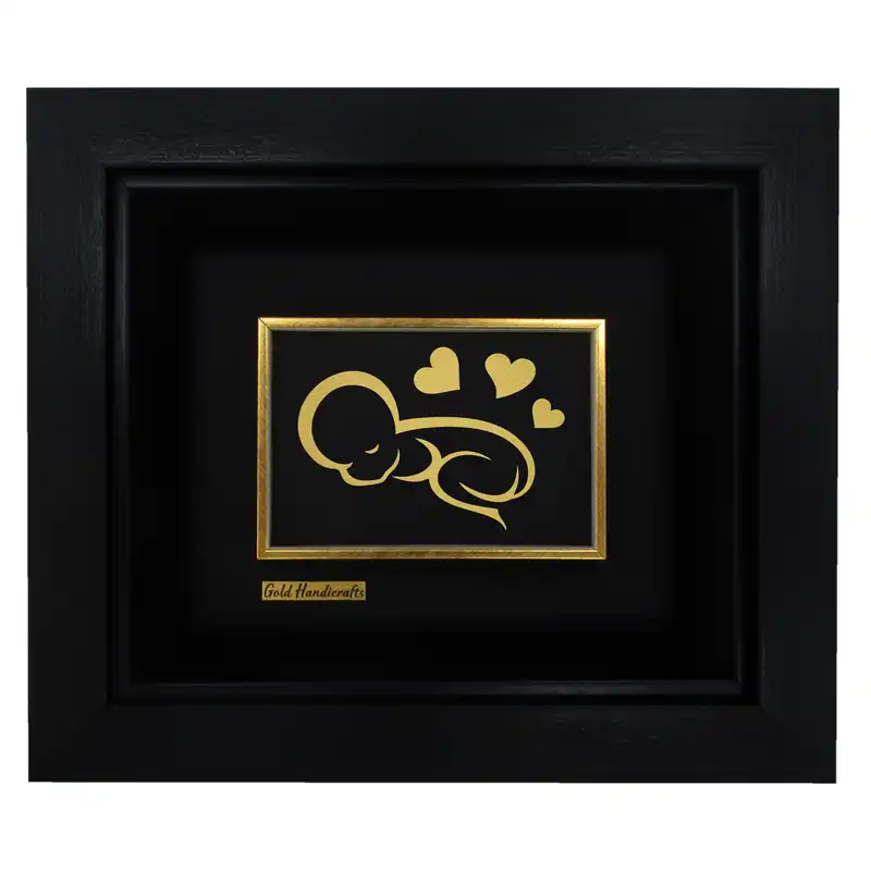 تابلو طلا کوب زرکات طرح کودک مدل F181