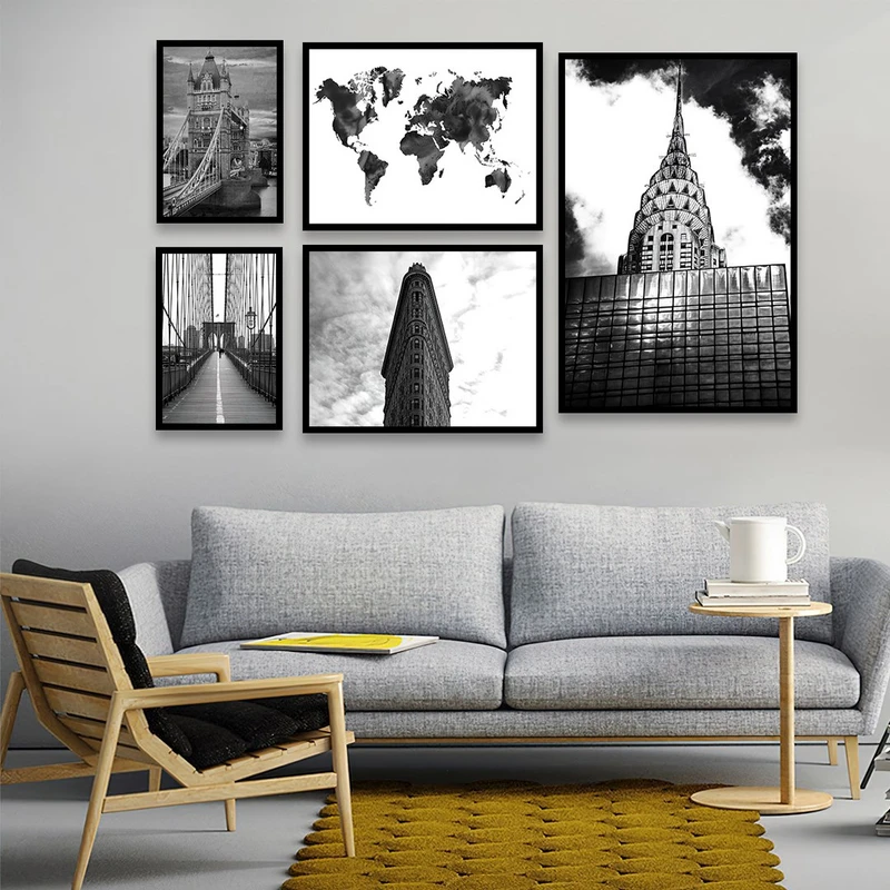 تابلو بکلیت طرح منظره شهر مدل شاین اکلیلی B-838 مجموعه 5 عددی