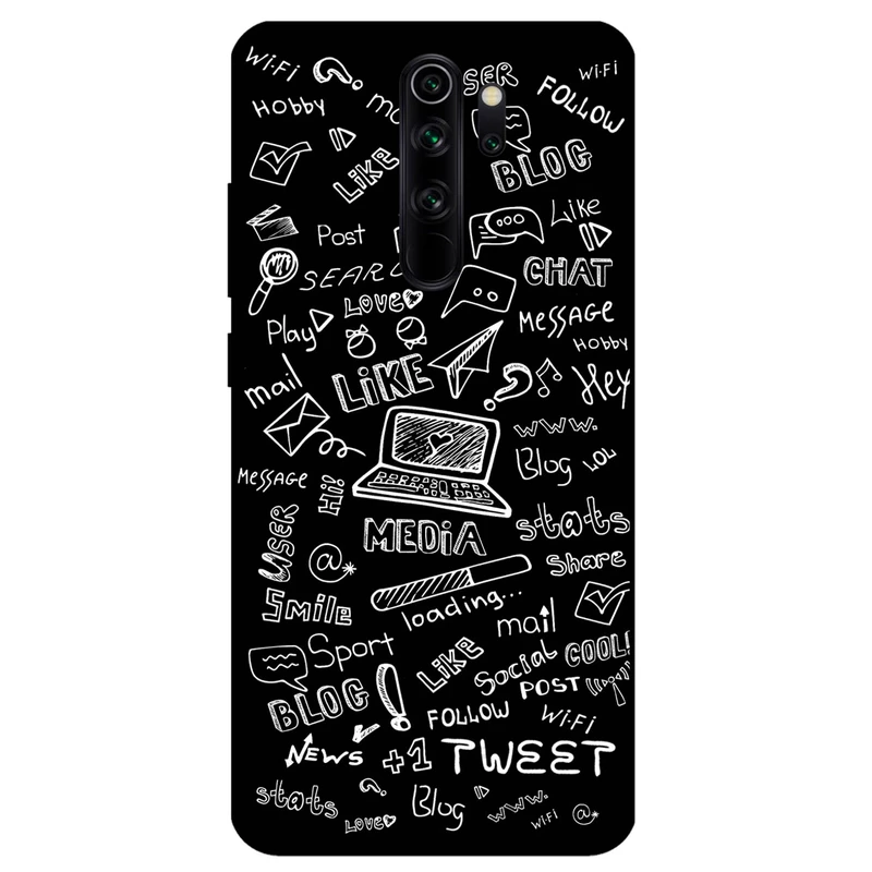 کاور مگافون طرح رسانه های اجتماعی مدل 1898 مناسب برای گوشی موبایل شیائومی Redmi Note 8 Pro