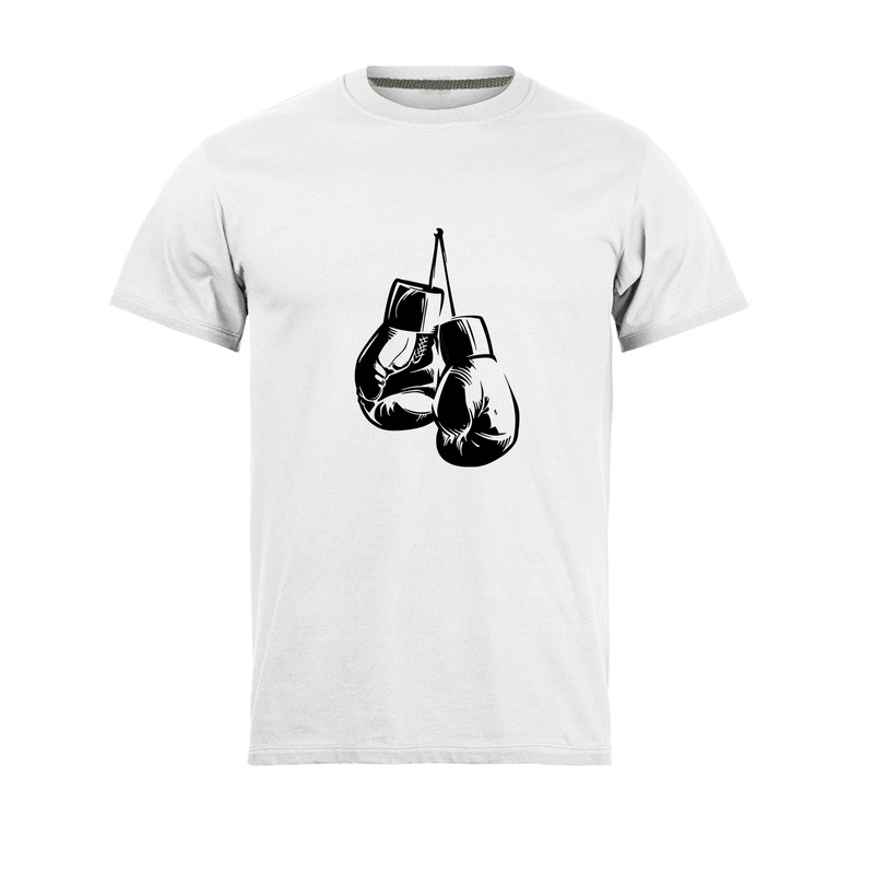 تی شرت آستین کوتاه مردانه مدل boxing2_N1_0128 رنگ سفید