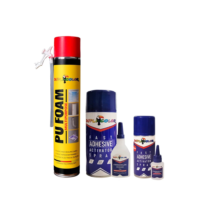 اسپری فوم پلی اورتان و اسپری چسب 123 دوپلی کالر مدل d3 حجم 750 میلی لیتر مجموعه 3 عددی
