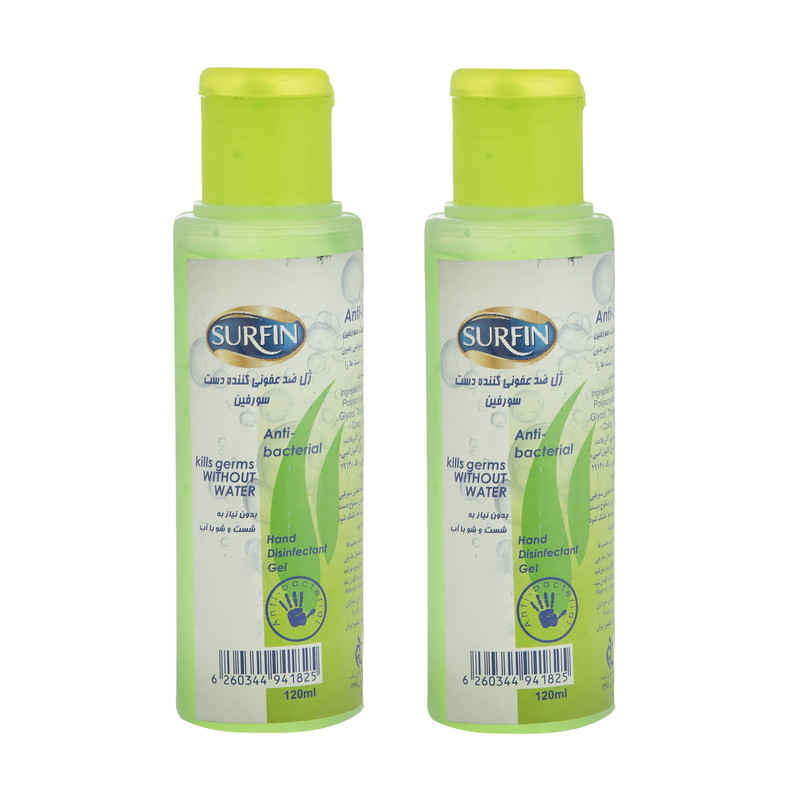 ژل ضد عفونی کننده دست سورفین کد 001  حجم 240 میلی لیتر مجموعه 2  عددی