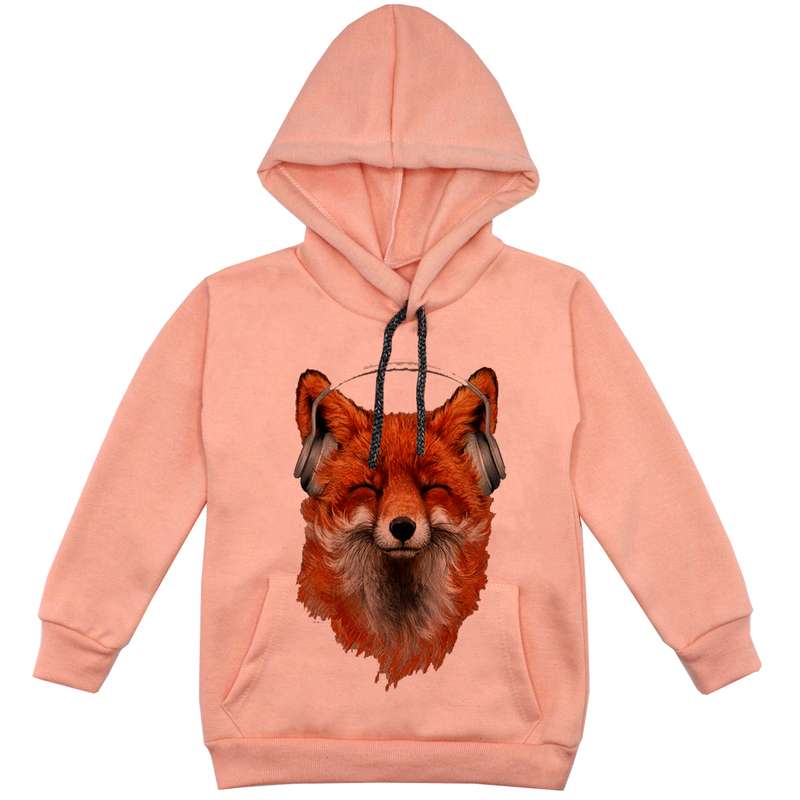 هودی پسرانه مدل گرگ F221  رنگ گلبهی