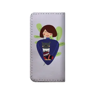 کیف پول چرمی ترمه طراحان ایده مدل دختر و گربه کد mgs046