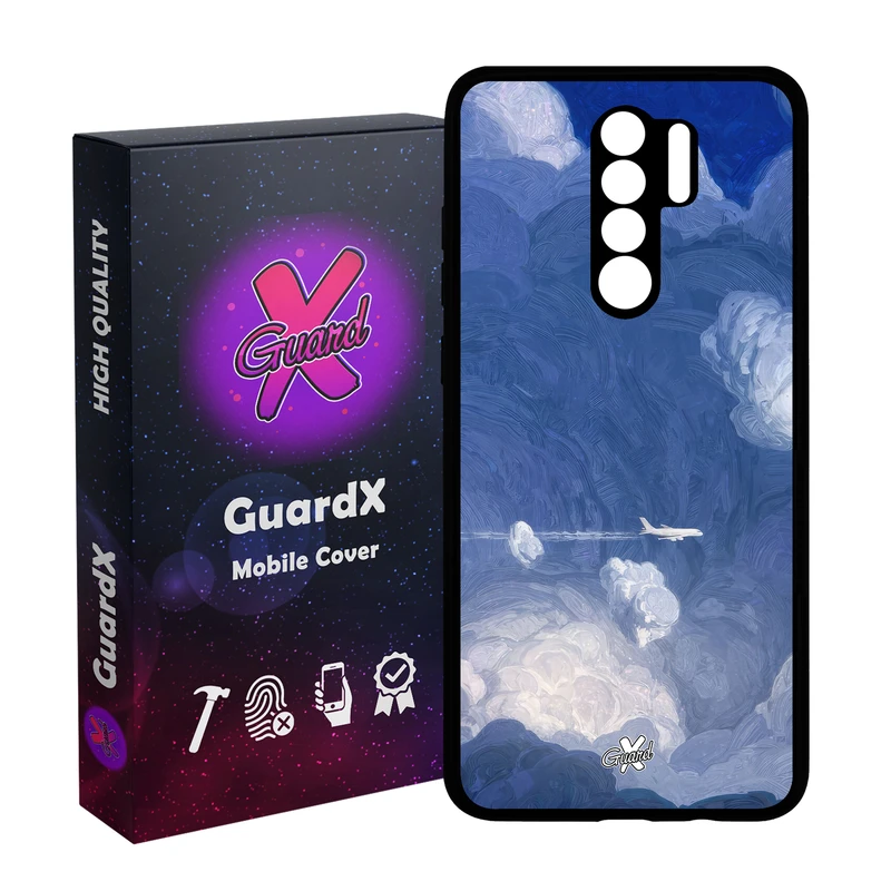 کاور گارد ایکس طرح هواپیما مدل Glass10597 مناسب برای گوشی موبایل شیائومی Redmi 9/Redmi 9 Prime/Poco M2