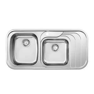 سینک ظرفشویی استیل توکار دو لگنه پلی استیل مدل کلاسیک کد 122