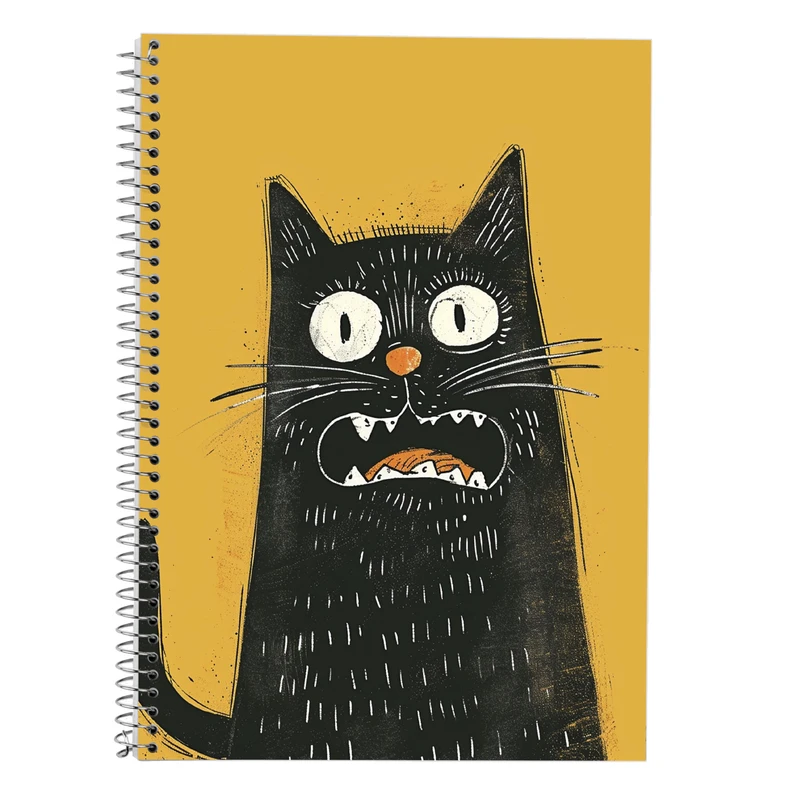 دفتر زبان 50 برگ مدوپد مدل دو خط طرح گربه کد DF14724