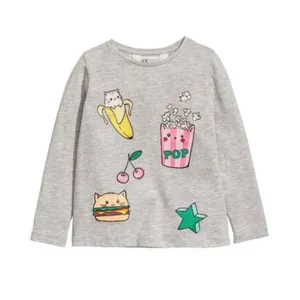 تی شرت آستین بلند دخترانه اچ اند ام کد 2624