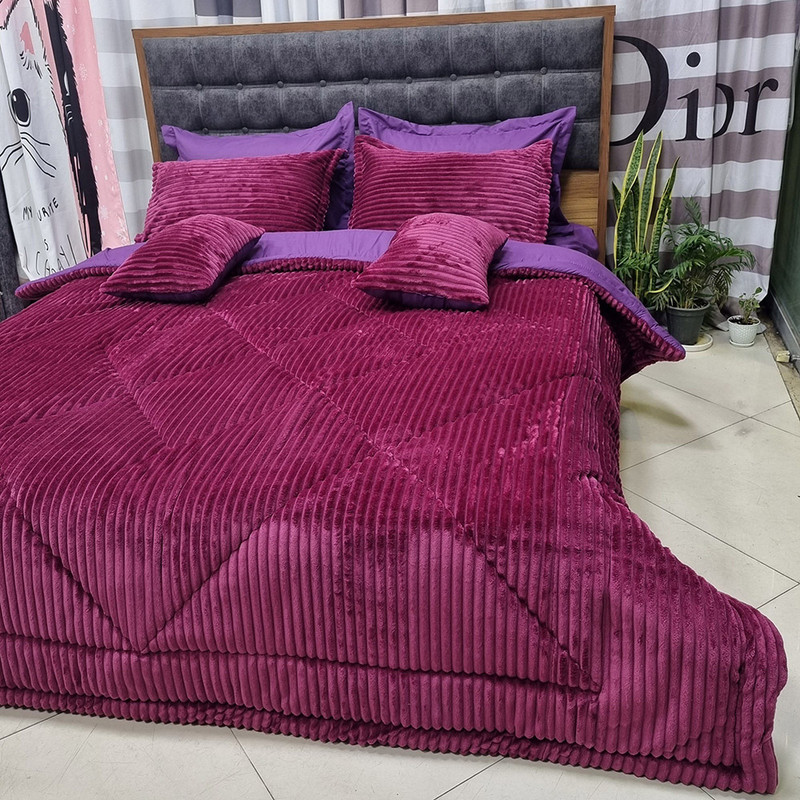 سرویس روتختی مدل مخمل کرکره ای 2 نفره 8 تکه