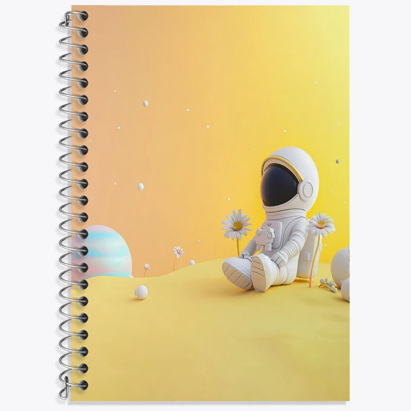 دفتر زبان 50 برگ خندالو مدل دو خط طرح فضانورد کد N2244