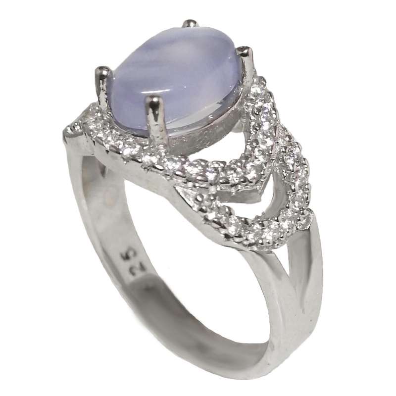 انگشتر نقره زنانه مدل عقیق یمنی کبود YW4161