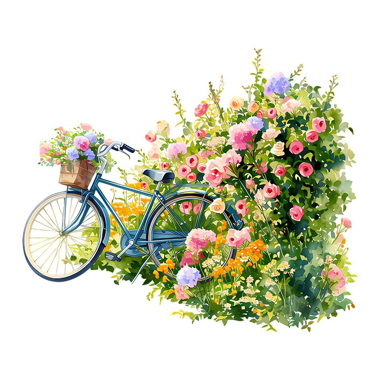 استیکر پارچه و لباس پاد آفرین مدل منظره دوچرخه کد S8989
