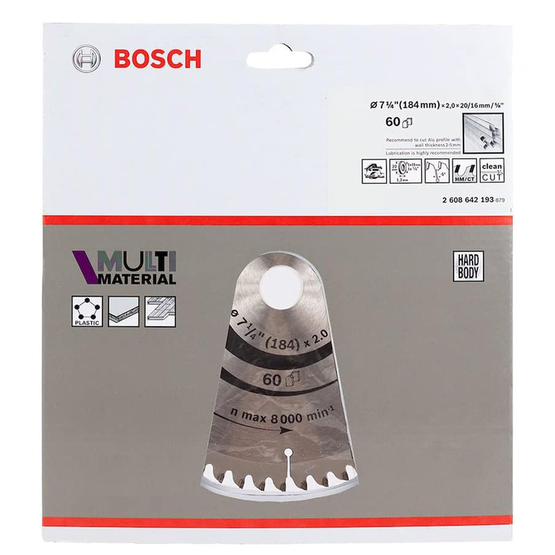 تیغ اره دیسکی بوش مدل مولتی متریال 184MM-60T