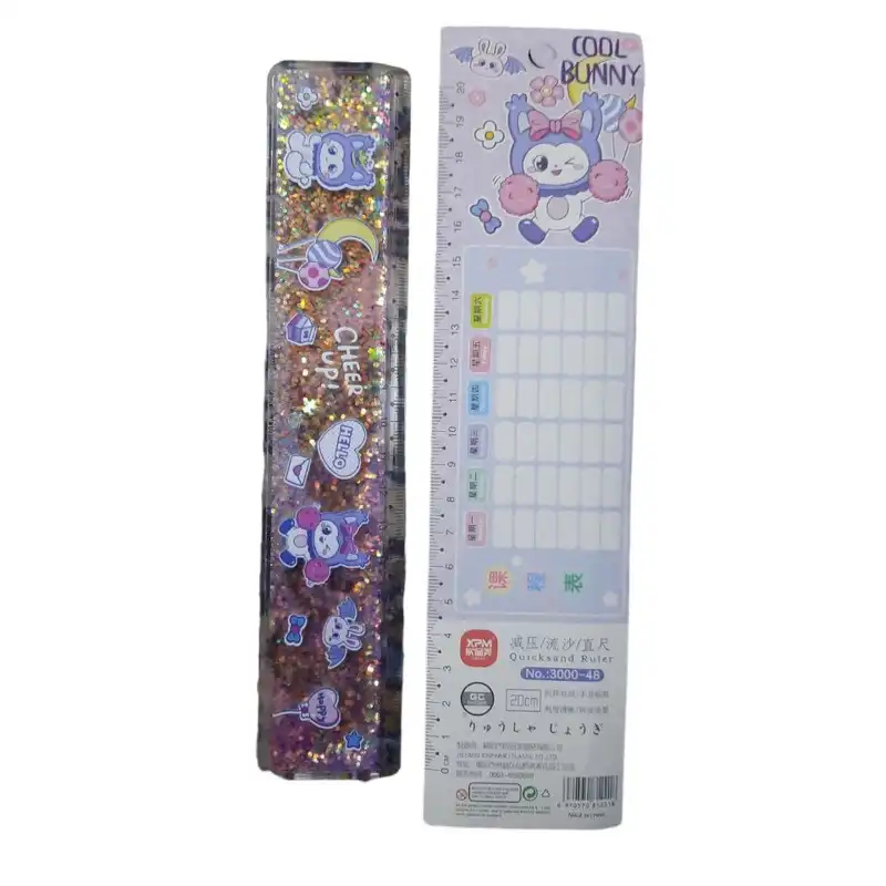 خط کش 20 سانتی متر مدل آکواریومی طرح کرومی کد 02