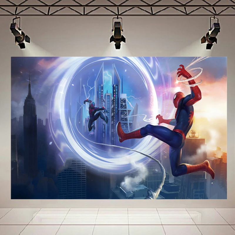 تابلو بوم طرح مرد عنکبوتی مدل Spiderman Vs Spider Verse کد AR3019