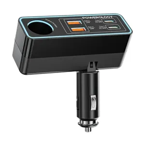 شارژر فندکی 125 وات 4 پورت پاورولوجی مدل PWDA58BK