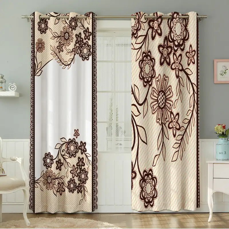 پرده نیروانا طرح سنتی مدل مخمل کد 8949 سایز 140×280 سانتی متر