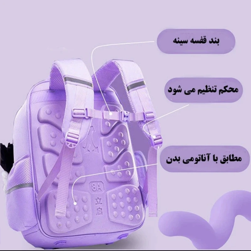 عکس شماره 2 : کوله پشتی مدرسه مدل کرومی کد 6565