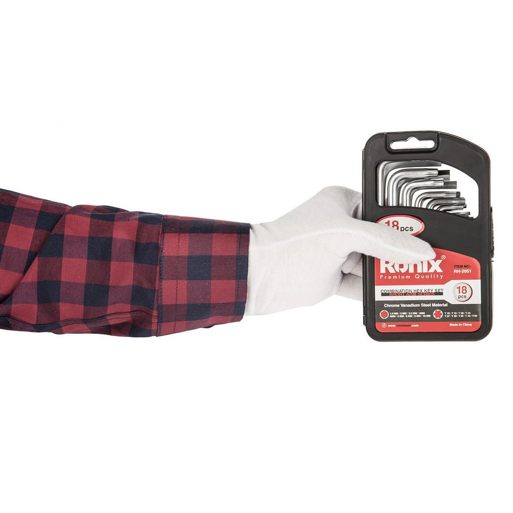 مجموعه 18 عددی آچار آلن و ستاره ای رونیکس مدل RX-2051 مجموعه 18 عددی آچار آلن و ستاره ای رونیکس مدل RX-2051