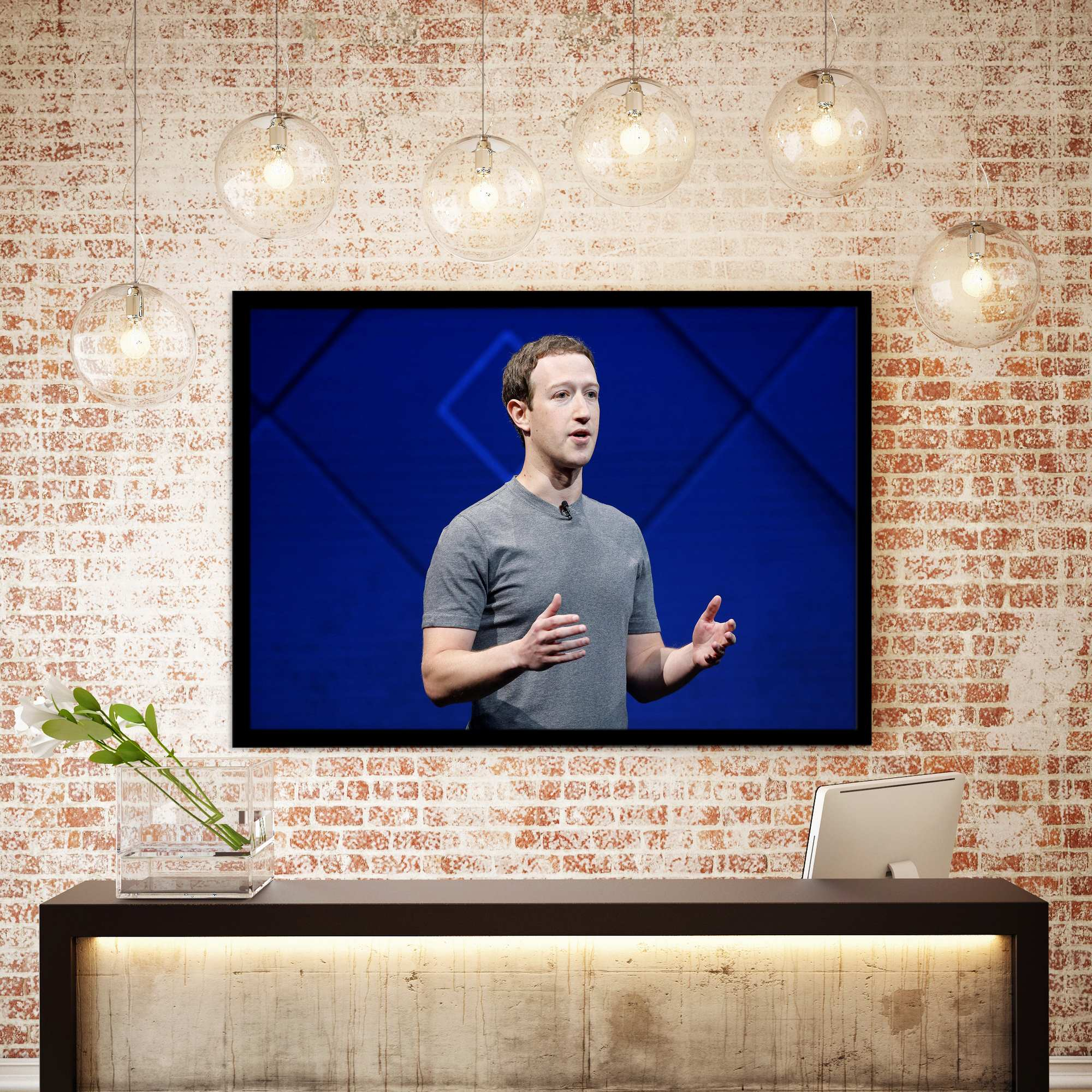 تابلو نوری بکلیت طرح مارک زاکربرگ Mark Zuckerberg مدل لایت باکس B-s1945