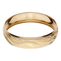 النگو طلا ۱۸ عیار زنانه رضا گلد مدل تک پوش طرح برگ سایز ۳