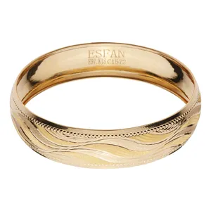 النگو طلا ۱۸ عیار زنانه رضا گلد مدل تک پوش طرح برگ سایز ۳