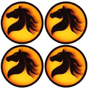 درپوش رینگ خودرو مدل HORSE&WIND Y-BLK PLUS مناسب برای دنا بسته 4 عددی