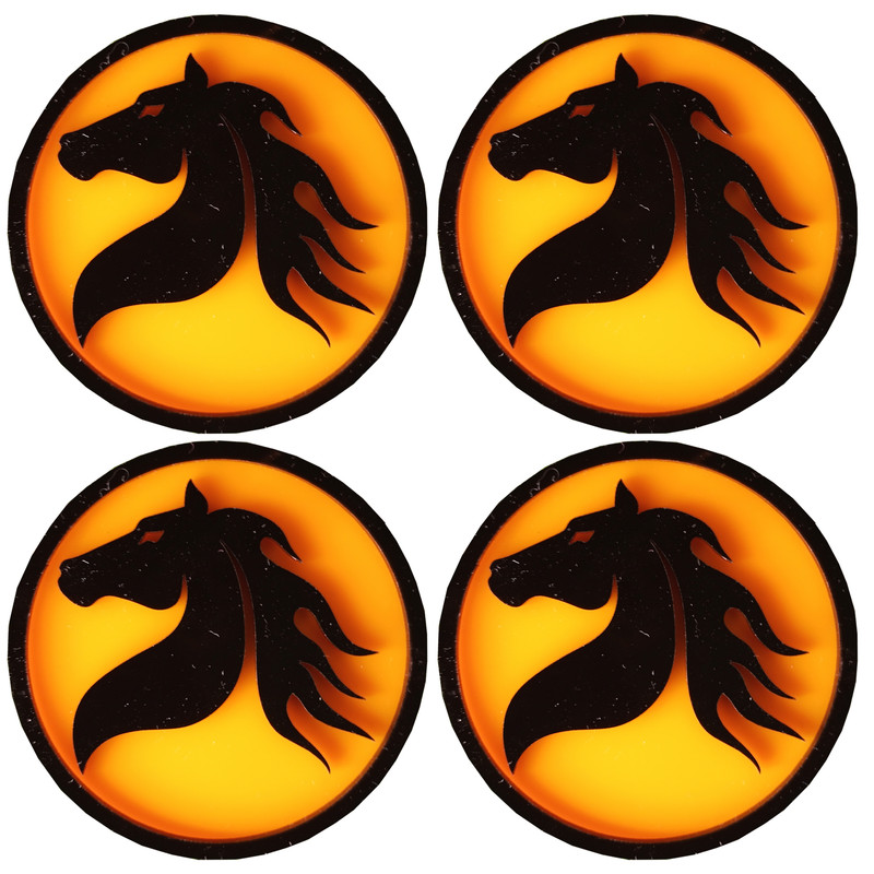 درپوش رینگ خودرو مدل HORSE&WIND Y-BLK PLUS مناسب برای دنا بسته 4 عددی