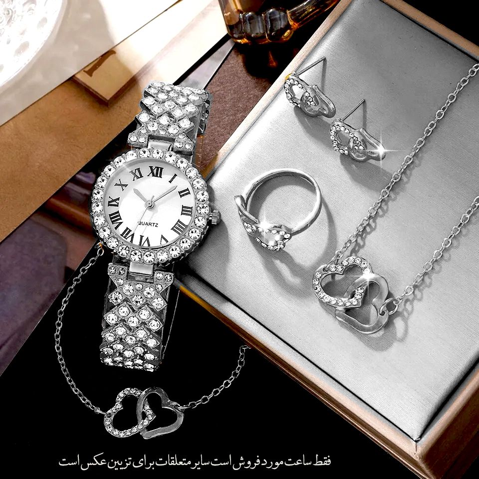 ساعت مچی عقربه ای زنانه مدل فول نگین لاکچری کد FN1 -  - 6